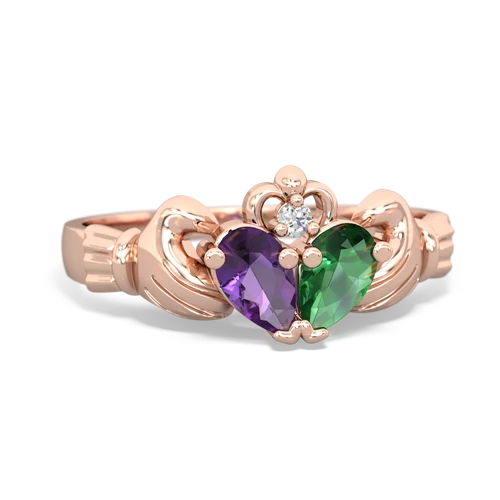 amethyst-lab emerald claddagh ring