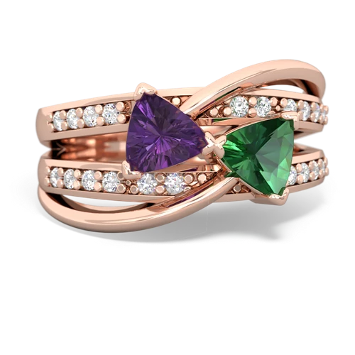 amethyst-lab emerald couture ring