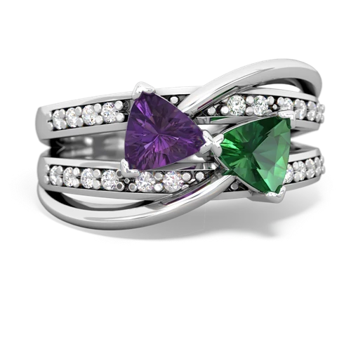 amethyst-lab emerald couture ring