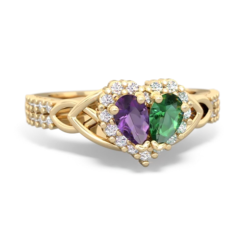 amethyst-lab emerald keepsake engagement ring