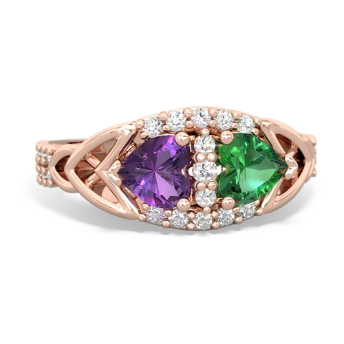 amethyst-lab emerald keepsake engagement ring