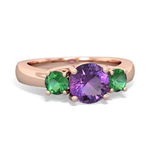 amethyst-lab emerald timeless ring