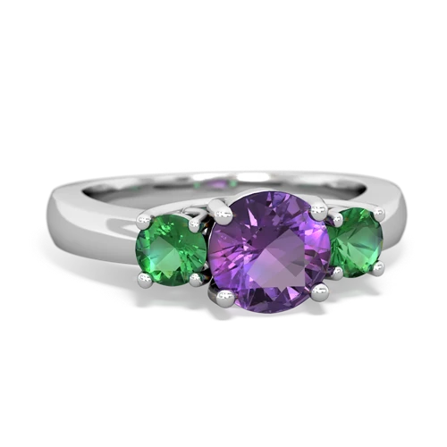 amethyst-lab emerald timeless ring