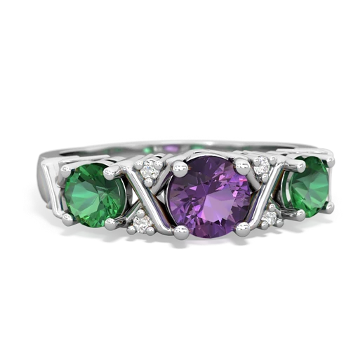 amethyst-lab emerald timeless ring