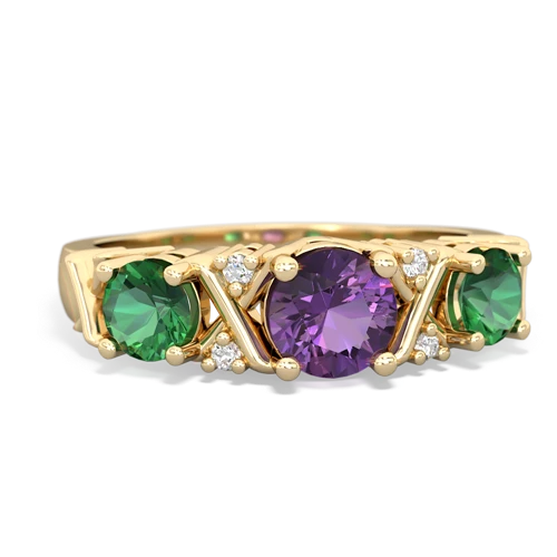 amethyst-lab emerald timeless ring