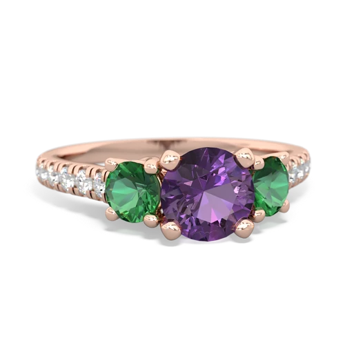 amethyst-lab emerald trellis pave ring