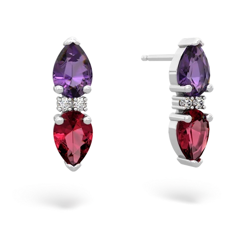 amethyst-lab ruby bowtie earrings