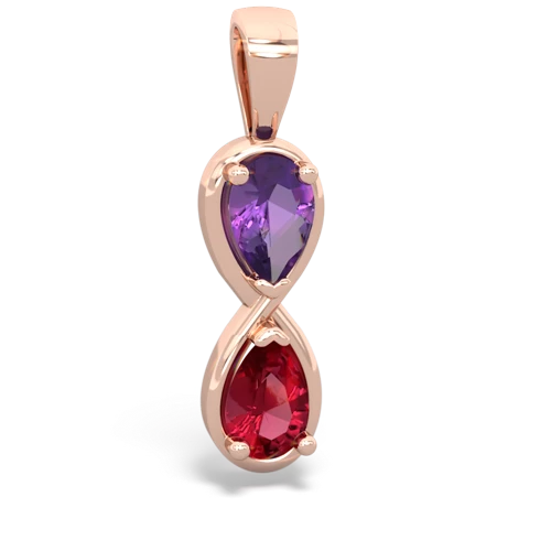 amethyst-lab ruby infinity pendant