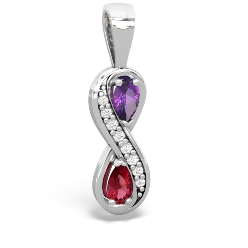 amethyst-lab ruby keepsake infinity pendant