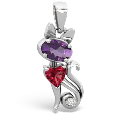 amethyst-lab ruby kitten pendant