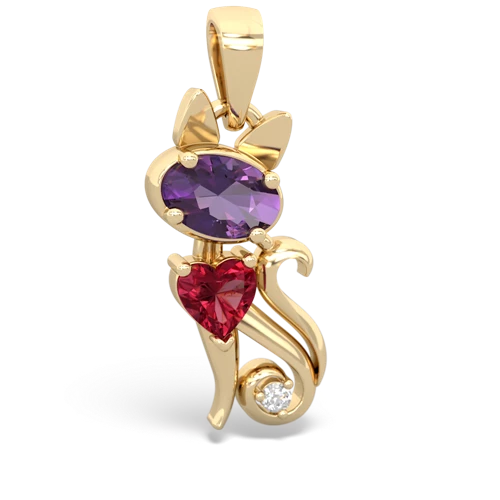 amethyst-lab ruby kitten pendant