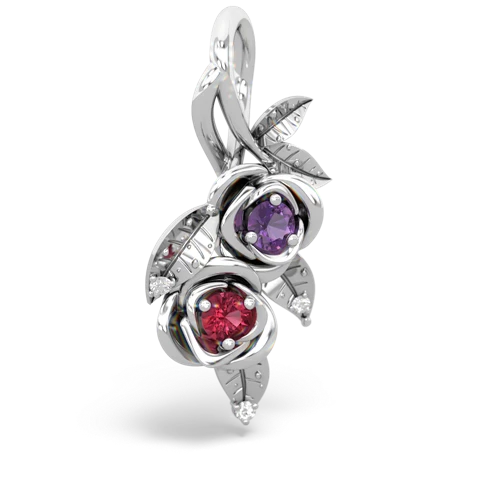 amethyst-lab ruby rose vine pendant