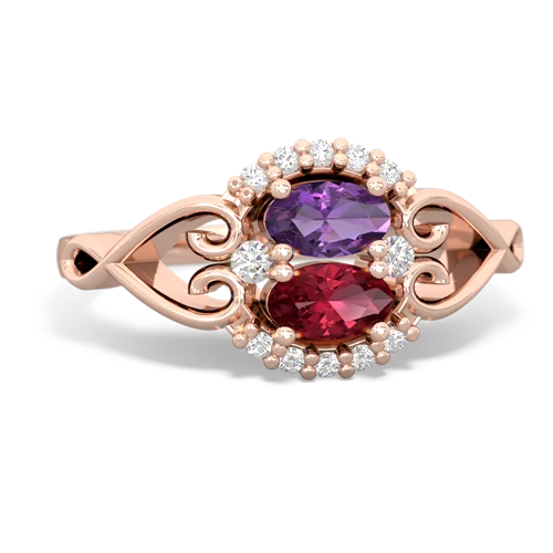 amethyst-lab ruby antique keepsake ring