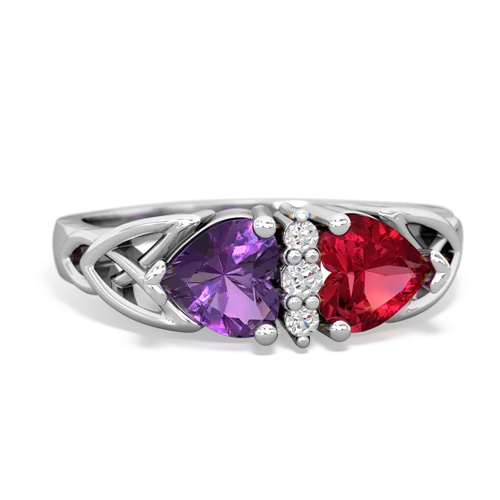 amethyst-lab ruby celtic ring