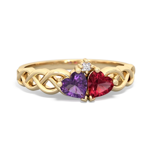 amethyst-lab ruby celtic braid ring