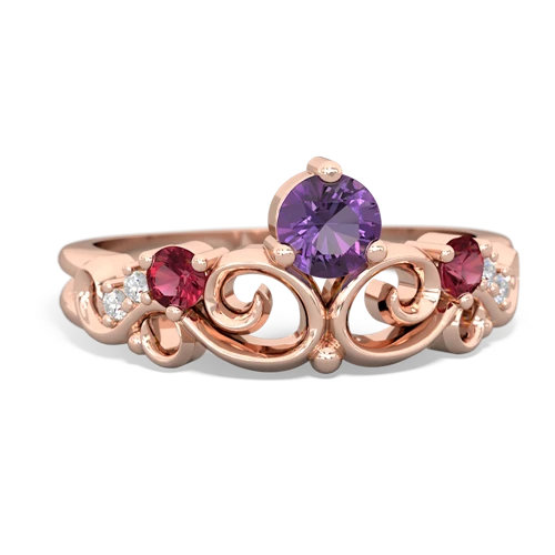 amethyst-lab ruby crown keepsake ring