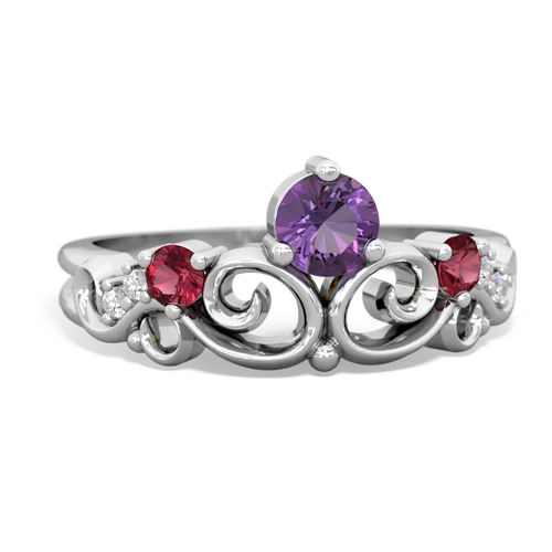 amethyst-lab ruby crown keepsake ring