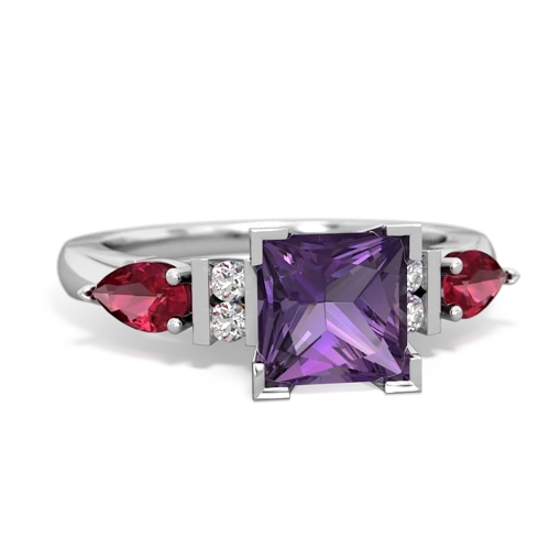 amethyst-lab ruby engagement ring