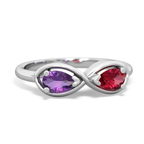 amethyst-lab ruby infinity ring