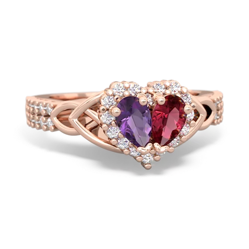 amethyst-lab ruby keepsake engagement ring