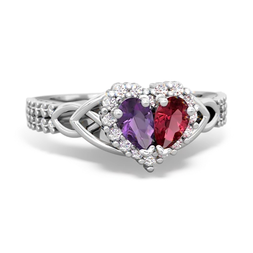 amethyst-lab ruby keepsake engagement ring