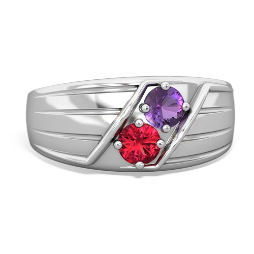 amethyst-lab ruby mens ring