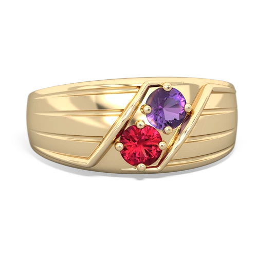 amethyst-lab ruby mens ring