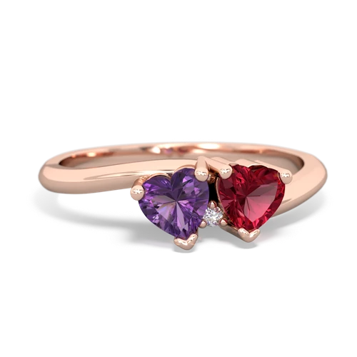 amethyst-lab ruby sweethearts promise ring