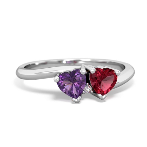 amethyst-lab ruby sweethearts promise ring