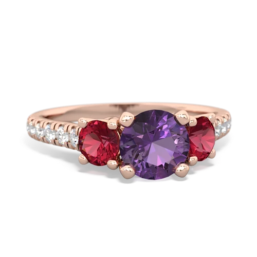 amethyst-lab ruby trellis pave ring