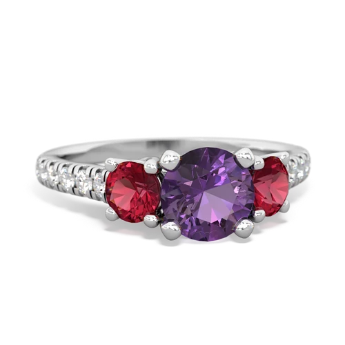 amethyst-lab ruby trellis pave ring