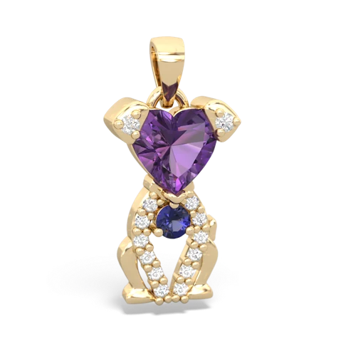 amethyst-lab sapphire birthstone puppy pendant