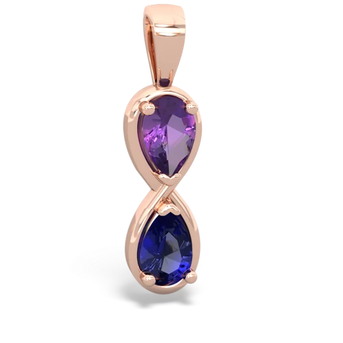 Amethyst Genuine Amethyst with Lab Created Sapphire Infinity pendant Pendant