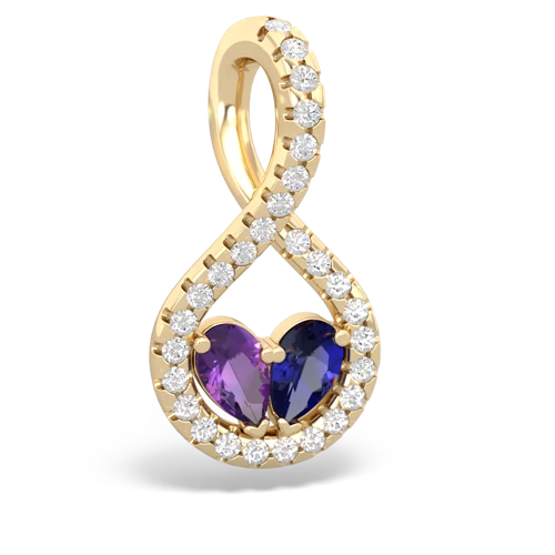 amethyst-lab sapphire pave twist pendant