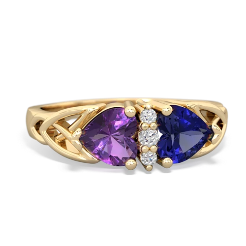 Amethyst Genuine Amethyst with Lab Created Sapphire Celtic Trinity Knot ring Ring