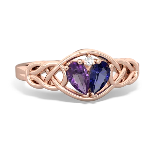 Amethyst Genuine Amethyst with Lab Created Sapphire Celtic Love Knot ring Ring