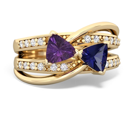 Amethyst Genuine Amethyst with Lab Created Sapphire Bowtie ring Ring