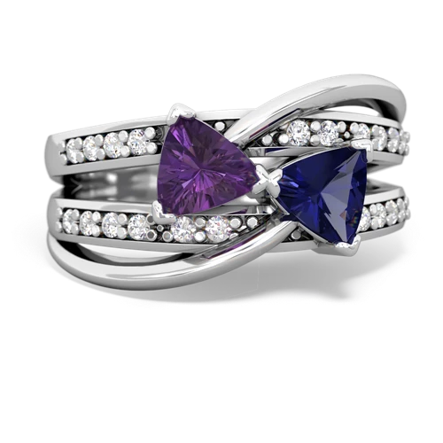amethyst-lab sapphire couture ring