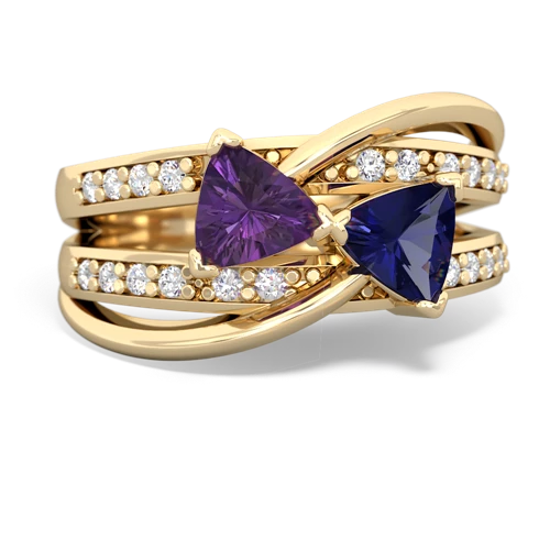 amethyst-lab sapphire couture ring