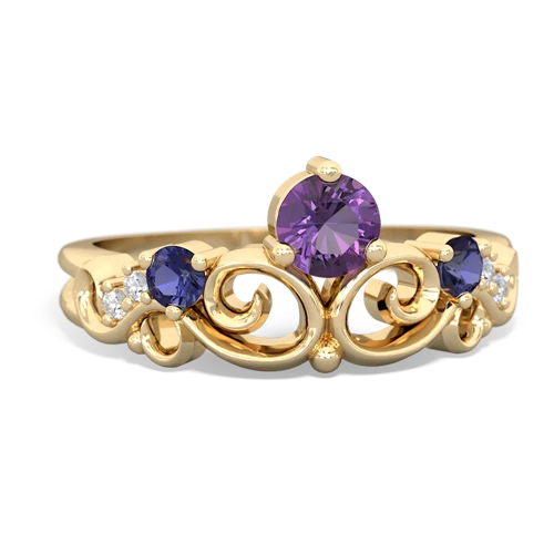 Amethyst Genuine Amethyst with Lab Created Sapphire and  Crown Keepsake ring Ring