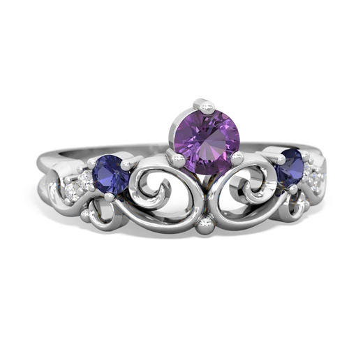 amethyst-lab sapphire crown keepsake ring