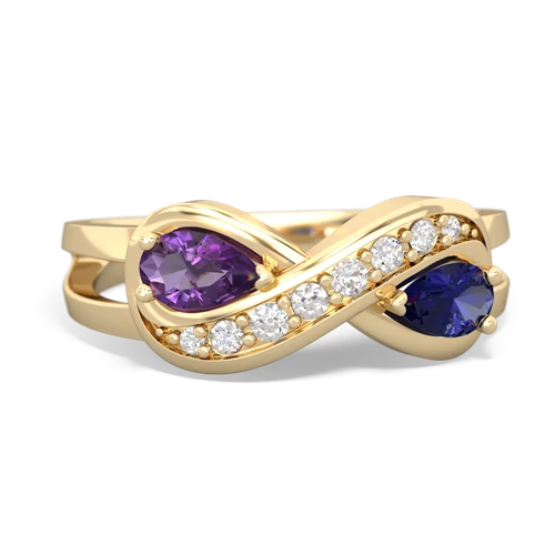 Amethyst Genuine Amethyst with Lab Created Sapphire Diamond Infinity ring Ring