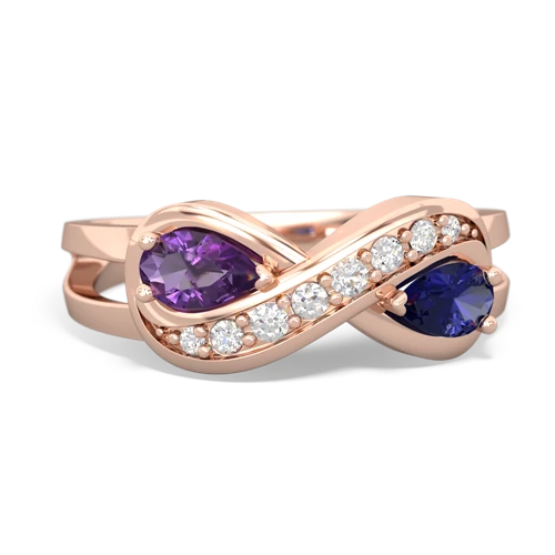 amethyst-lab sapphire diamond infinity ring