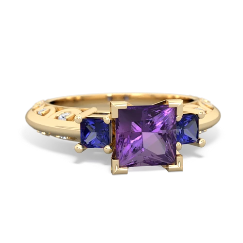 amethyst-lab sapphire engagement ring