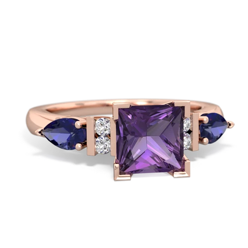 amethyst-lab sapphire engagement ring