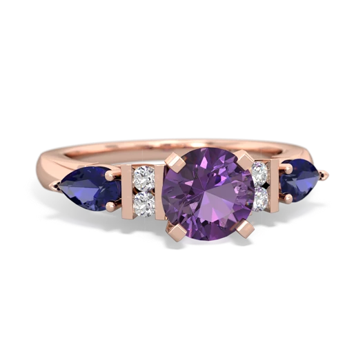 amethyst-lab sapphire engagement ring