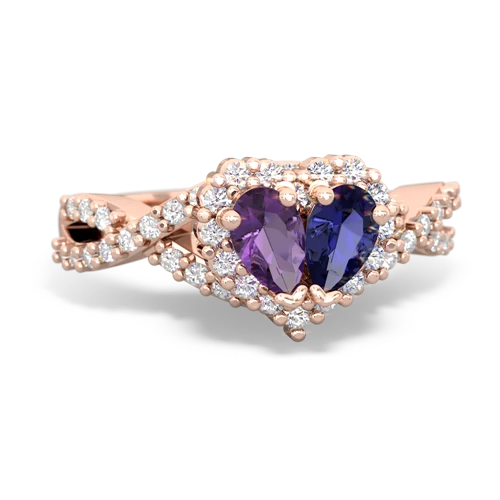 amethyst-lab sapphire engagement ring