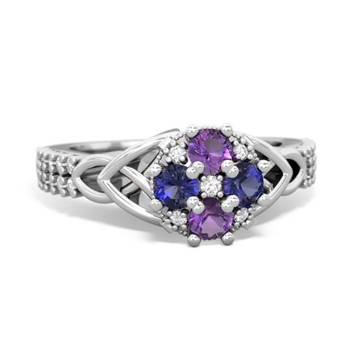 amethyst-lab sapphire engagement ring