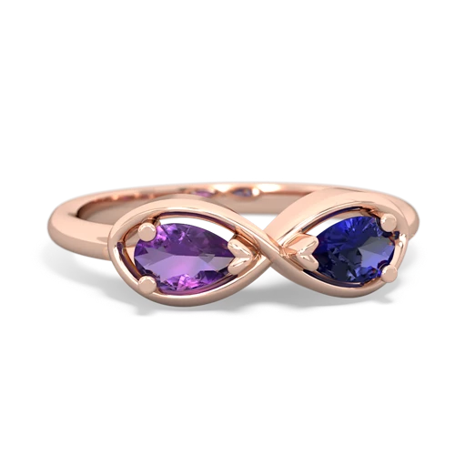 amethyst-lab sapphire infinity ring