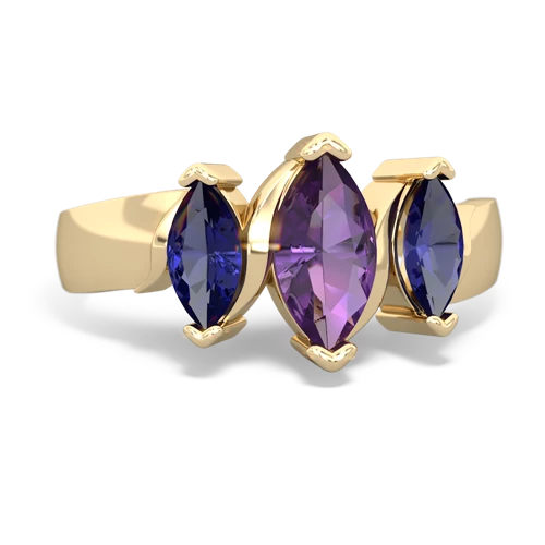 amethyst-lab sapphire keepsake ring